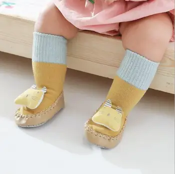 0-3Y 2021 jar a na jeseň nové detská obuv poschodí topánky deti batoľa ponožky deti protišmyková podlaha trubice ponožky