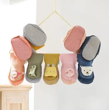 0-3Y 2021 jar a na jeseň nové detská obuv poschodí topánky deti batoľa ponožky deti protišmyková podlaha trubice ponožky