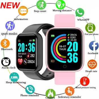 Y68 Smart Hodinky Mužov náramkové hodinky Smartwatch Elektronické Hodiny Fitness Monitor Mužov Darček Reloj inteligente pre Huawei Relogio SB001