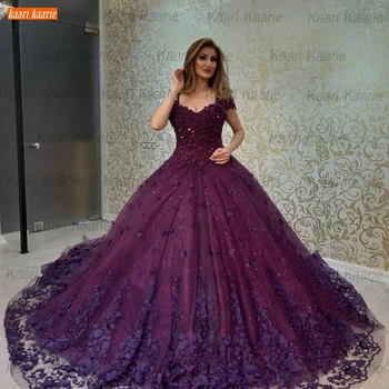 Luxusný Dubaj Fialová Večerné Šaty Off Ramenný Čipky Plesové Šaty, Ženy Šaty Formálne Strany Zákazku 2020 Vestidos De Noite