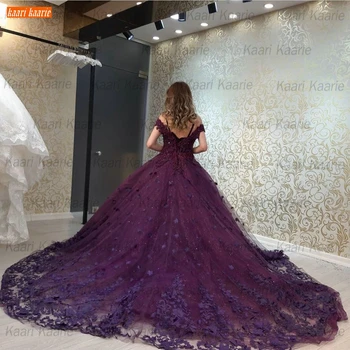 Luxusný Dubaj Fialová Večerné Šaty Off Ramenný Čipky Plesové Šaty, Ženy Šaty Formálne Strany Zákazku 2020 Vestidos De Noite