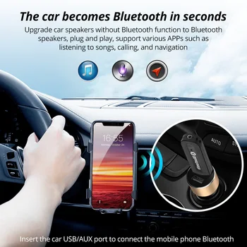 FONKEN Aux Bluetooth Adaptér pre Auto Usb Bluetooth 5.0 Dongle, 3,5 Mm Jack Audio Receptor pre telefón, auto rádio, reproduktor