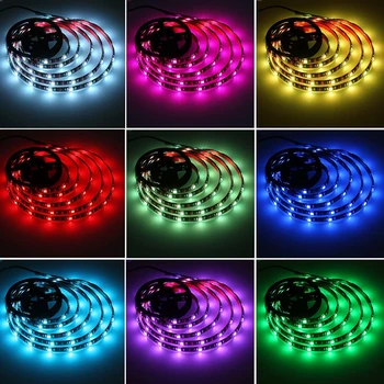 RGB LED Svetelné Pásy LED Farby Svetla S 24 Kľúče, Diaľkové Ovládanie, ŽIADNE Batérie Luci Natale Esterno Led Svetlo