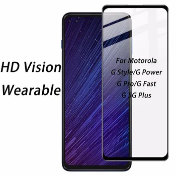 Pre Motorola G 5G Plus Čierny Okraj Tvrdeného Skla Screen Protector Pre Motorola G Pro Štýl Moc Rýchlo Plný Kryt Ochranný Film