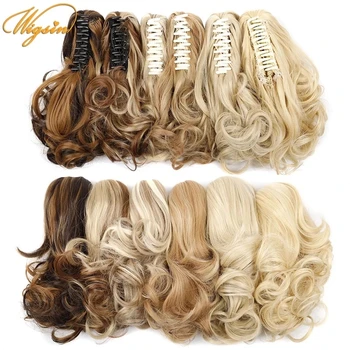 WIGSIN 12Inch Syntetické Krátke Zvlnené Zvlnené Cope, predlžovanie Vlasov Pazúr Clip in Vlasy Prírodná Hnedá Blond Hairpiece pre Ženy