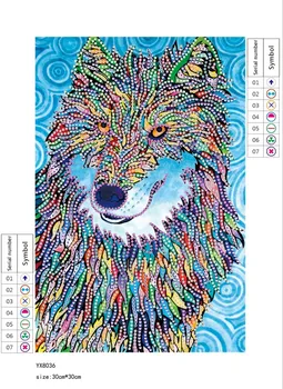 Diamond Výšivky Zvieratá Vlk Crystal Vŕtať 5D Cross Stitch Špeciálne Tvarované Diamond Maľovanie DIY Nálepky Dekor Obrazy