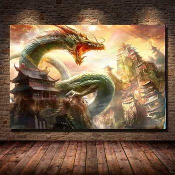 Nový Čínsky Drak Starovekého Paláca Diy Maľovanie Podľa Čísel Diy Plátno Maľby akrylom Závesné Nástenné Plátno Umenie Domova 40x50cm