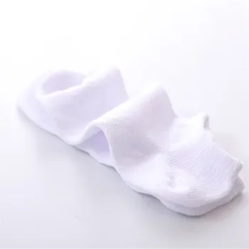 5pairs/veľa Chlapcov, Dievčatá Čisto Bielej Bavlny, Mäkké Ponožky Novorodenca Babys Voľné Pohodlné Ponožky 1-9 Rokov