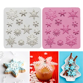 3D vianočné ozdoby snowflake Čipky čokoláda Strany DIY fondant pečenie varenie tortu zdobenie nástroje silikónové formy