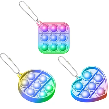 Fidget Hračky Keychain odbúranie Stresu Strane pre Deti Puzzle Autizmus Špeciálne Potreby Dospelých Relaxačná Jednoduché Dimple Push Bublina Hračky