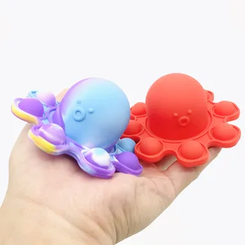 Popit Flip octopus bábika tvári výraz plyšové keychain prívesok obojstranné flip bábika chobotnica