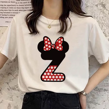 Disney Minnie Mouse List Písma Tlač Femme Grafické Ženy Tričko Harajuku Letné Tričko Streetwear Topy, Tričká Krátky Rukáv