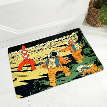 Adventures of Tintin Tlač Koberce, Rohožky pre Kuchyňa Spálňa Non-Slip Koberce pre lôžková Izba Deti Podlahy, Dvere Mat 40x60cm