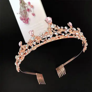 Luxusné Barokové Royal Queen Zlaté Svadobné Koruny Crystal Princess Tiara Hlavový Most Ženy Kúzlo Vlasy, Šperky