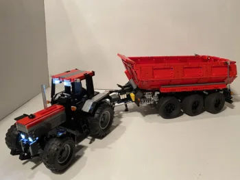 Technické stavebným 42054 traktor kompatibilný s MOC-8830 automatické dumpingu prípojného vozidla, montáž chlapec vzdelávania hračka darček model