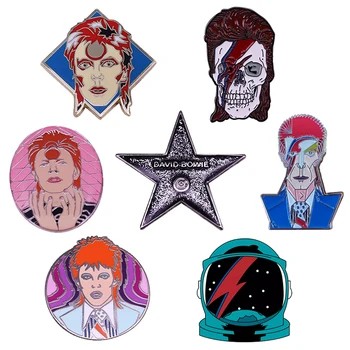 David Bowie Odznak Lightning Kostra Rocková Hviezda Spaceman Pin Hudobných Fanúšikov Kitsch Umenie Príslušenstvo