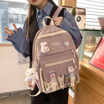 Areál Roztomilý Školský Batoh Ženy Harajuku Kawaii Školské Tašky pre Dospievajúce Dievčatá kórejský Japonský 15.6 palcový Notebook Cestovný Batoh