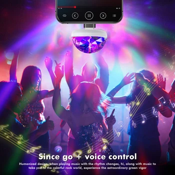 Mini USB Led Svetlá Strana Prenosné Crystal Magic Ball Domov Karaoke Party Dekorácie Farebné Fáze LED Disco Svetlo Auto Dekorácií