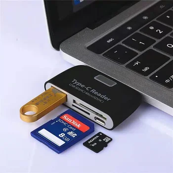 USB 3.1 Typ-C Čítačka USB-C, USB 2.0, SD/Micro SD/TF OTG Kartu Adaptér Pre Notebook/USB-C Telefón TypeC Multifunkčné Konvertor