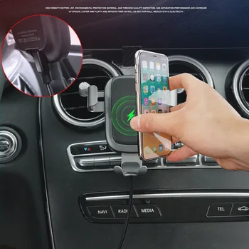 Auto, Mobilný Telefón Držiak Na Mercedes-Benz C Trieda 2019 2020 W205 C250 C300 Auto 360 Stupeň Závažnosti GPS Bezdrôtové Nabíjanie Držiak