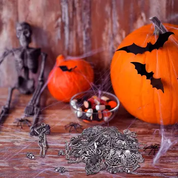 100 Kusov Halloween Charms Prívesky, Starožitné Strieborné Prívesky Halloween Šperky, Takže Príslušenstvo pre DIY Náramok Náhrdelník