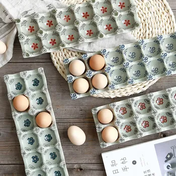 Keramické Vajcia Zásobník Domácnosti Riad Vajcia Mreže Úložný Box Domáce Dekorácie Kuchyňa Chladnička Fresh-vedenie Vajcia Ozdoby