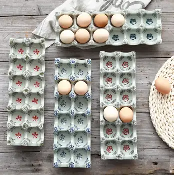 Keramické Vajcia Zásobník Domácnosti Riad Vajcia Mreže Úložný Box Domáce Dekorácie Kuchyňa Chladnička Fresh-vedenie Vajcia Ozdoby