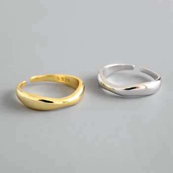 KOJ 925 Sterling Silver Prst Prstene Pre Ženy In Hot Mini Šperky Jednoduché Svadobné Party Upraviť Široký Zirkón Anillos Pár Krúžky