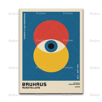Bauhaus Výstava, Plagát, Bauhaus Zlé Oči Plagát,Bauhaus Budovy,Domova Plátno Na Stenu Umenie Výtlačkov Obývacej Miestnosti Dekorácie