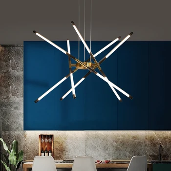 Nordic LED svetiel Prívesok Moderné Vnútorný život Jedáleň, Spálňa Lampa Domov Čierne Zlato Villa Závesné svietidlá