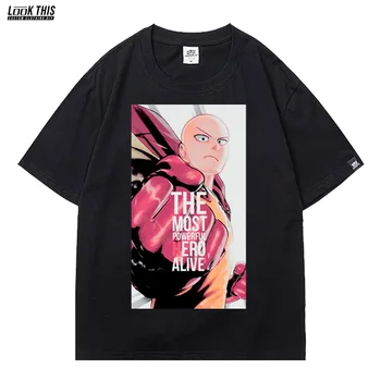 Jeden Úder Muž T Shirt Nadrozmerné T Košele, Mens Harajuku Anime T Shirt Letné Topy Vtipné Karikatúry Grafiky, Čaj Chlapci Voľné Oblečenie
