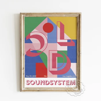 Americká Rocková Kapela LCD Soundsystem Hudba, Koncert, Plagát, Farebné Nepravidelný Abstraktné Vzor Stenu Obrázok, Byt Umelecké Dekorácie