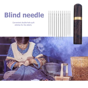 12Pcs Elderly Needle-side Hole Blind Needle Hand Household Sewing Stainless Steel Sewing Needless Threading Apparel Sewing