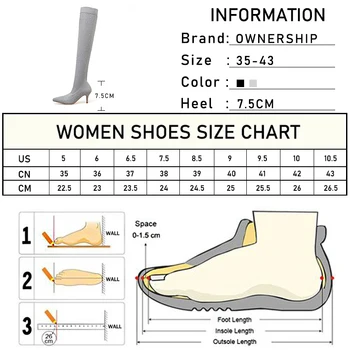 2020 Ženy Nad Kolená, Topánky Ukázal Prst Lesk Crystal Bling Ponožky, Topánky Veľká Veľkosť Dámy Čerpadlá Tenké Vysoké Podpätky Obuv