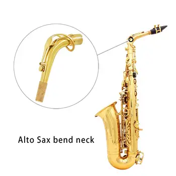 Zlatá Farba Mosadz Alto Hlas Saxofón Koleno Ohnúť Krk pre Úst Sax Náhradné Diely Saxofón Príslušenstvo pre Alto Saxofón