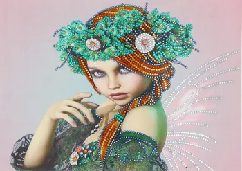 Kvet Dievča 5D Špeciálne Tvarované Diamond Maľovanie Výšivky, Výšivky Drahokamu Crystal Kríž Plavidlá Steh Auta DIY Domova