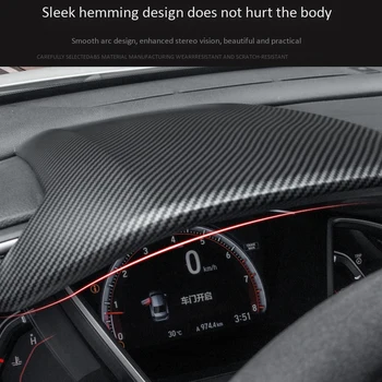 Matný Uhlíkových Vlákien Volant, Kryt Výbava Panel Panel Rýchlomer Kryt pre Honda Civic MK X MK10 2017-2020