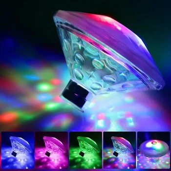 Plávajúce Podvodné Svetlo RGB Ponorné LED Disco Party Svetlo Svietiť Zobraziť Bazén, vírivka Spa Lampa Baby Kúpeľ Svetlo