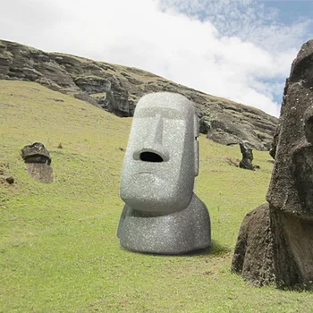 2021 Vintage Darčeky Tvorivé Zábavné Veľkonočné Moai Tkaniva Box Živice Domova Figúrky Veľkonočné Kameň Ľudia Čelia Socha Obrúsok Prípade