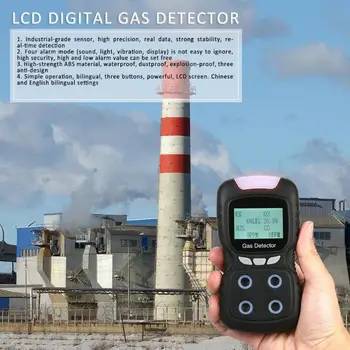 4 v 1 Multi Plynu Detektor Plynu Monitor Kyslíka O2 Sírovodík H2S Oxid Uhoľnatý CO Horľavý Plyn LEL gas analyzer meter