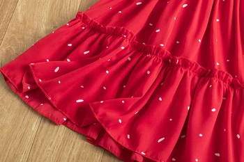 Dievčatá Volánikmi Princezná Šaty Detské Letné Oblečenie Vzor Červená Svadby, Narodeniny, Party Tutu Vestidos Deti Rozprávky Backless Frocks