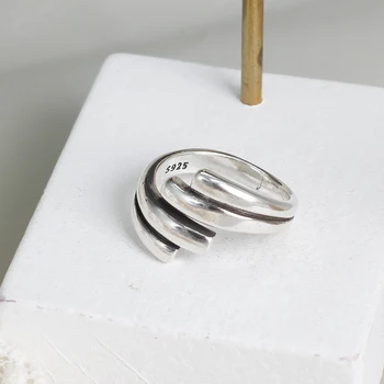 Skutočné 925 sterling silver prst prstene pre ženy Trendy jemné Šperky ruky vintage Nastaviteľné Starožitné Krúžky Anillos