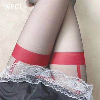 WECI Otvoriť Crotchless Pantyhose Sexy Erotické Podväzky Zostať Pančuchy Kompresie Nerozbitného Pančuchy Pre Ženy, Silonky, Legíny
