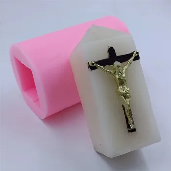 Ježiš Kristus Sviečka Valec Formy Vianočné Formy 3D Silikónové Formy na Sviečku, Takže