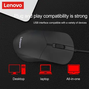 Lenovo M101 USB Wired Mouse 1200DPI Myš Hra Office Počítač Internet bar Pre pracovnú Plochu POČÍTAČA a Notebooku