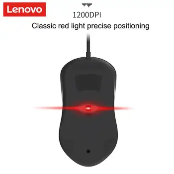 Lenovo M101 USB Wired Mouse 1200DPI Myš Hra Office Počítač Internet bar Pre pracovnú Plochu POČÍTAČA a Notebooku