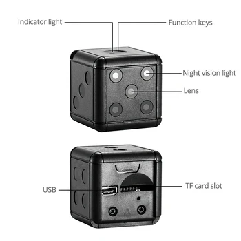 Mini Kamera 1080P Dash Cam DVR Mikro Kamera Nočného Videnia Šport Video Malá Kamera Cam Videokamery