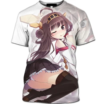 Letné Anime 3d Mužov A Žien T-shirt Pláži Sexy Anime Dievča Tlač Krátke Sleeve T-shirt Deti Kawaii Bežné Topy
