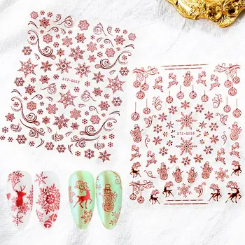 1pc Vianočné Manikúra Nový Rok Snowflake Santa Snehuliak Nálepky Na Nechty Nápisy Nail Art Decoration Vody Nálepky Tipy