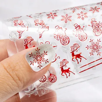 1pc Vianočné Manikúra Nový Rok Snowflake Santa Snehuliak Nálepky Na Nechty Nápisy Nail Art Decoration Vody Nálepky Tipy